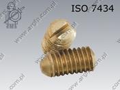 Стопорен винт с остра глава M 4× 6-brass  ISO 7434