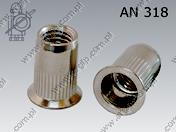 Нит гайки grooved CSK head open end M 8 (1,50-4,00)-A2  an 318