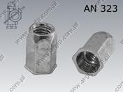 Нит-гайка шестостенна M 6 (0,50-3,00)  поцинкован AN 323